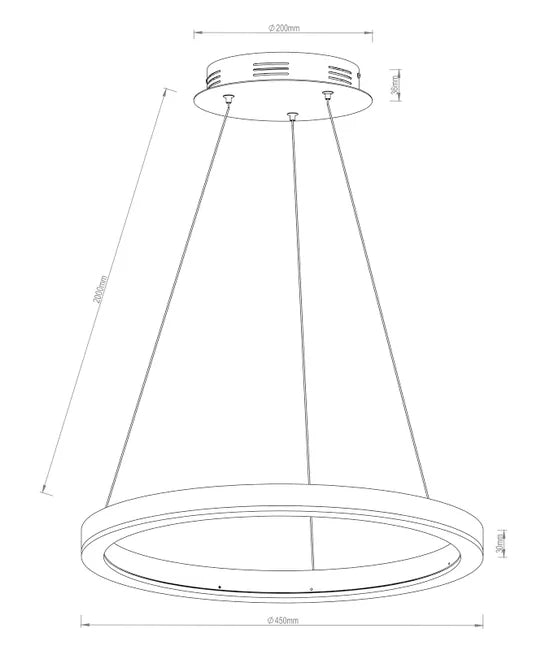 Lucci Connect Circa II LED Colour-Shifting RGB Smart Ring Pendant in Black